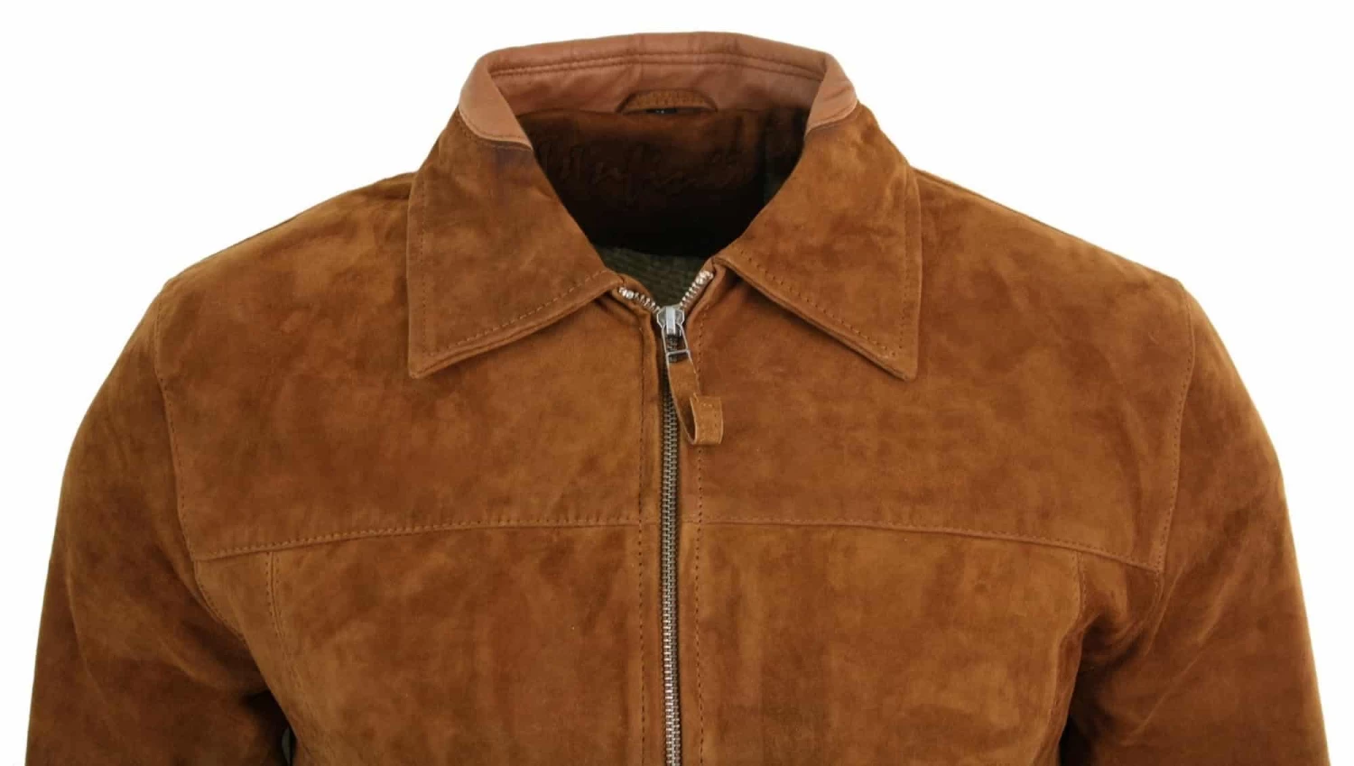 Infinity G500 Suede β Mens Real Leather Classic Zip Jacket Camel Turn Down Collar Vintage Retro - Image 5