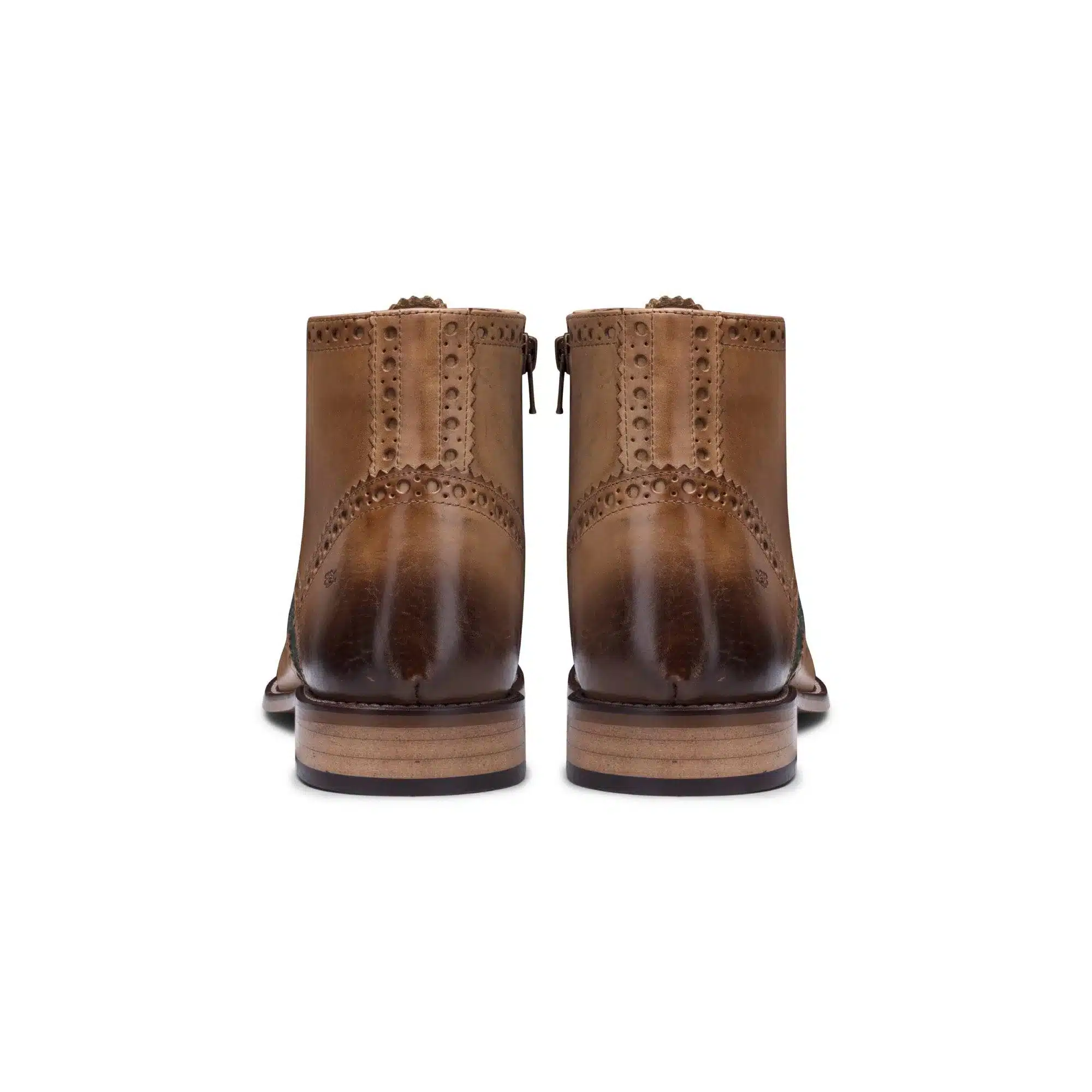 Mens Real Leather Vintage Boots Brogues 1920s Suede Tweed Laced Shoes Smart Formal - Image 5