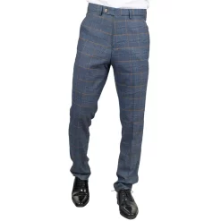 Gisborne – Men’s Navy Checked Trousers