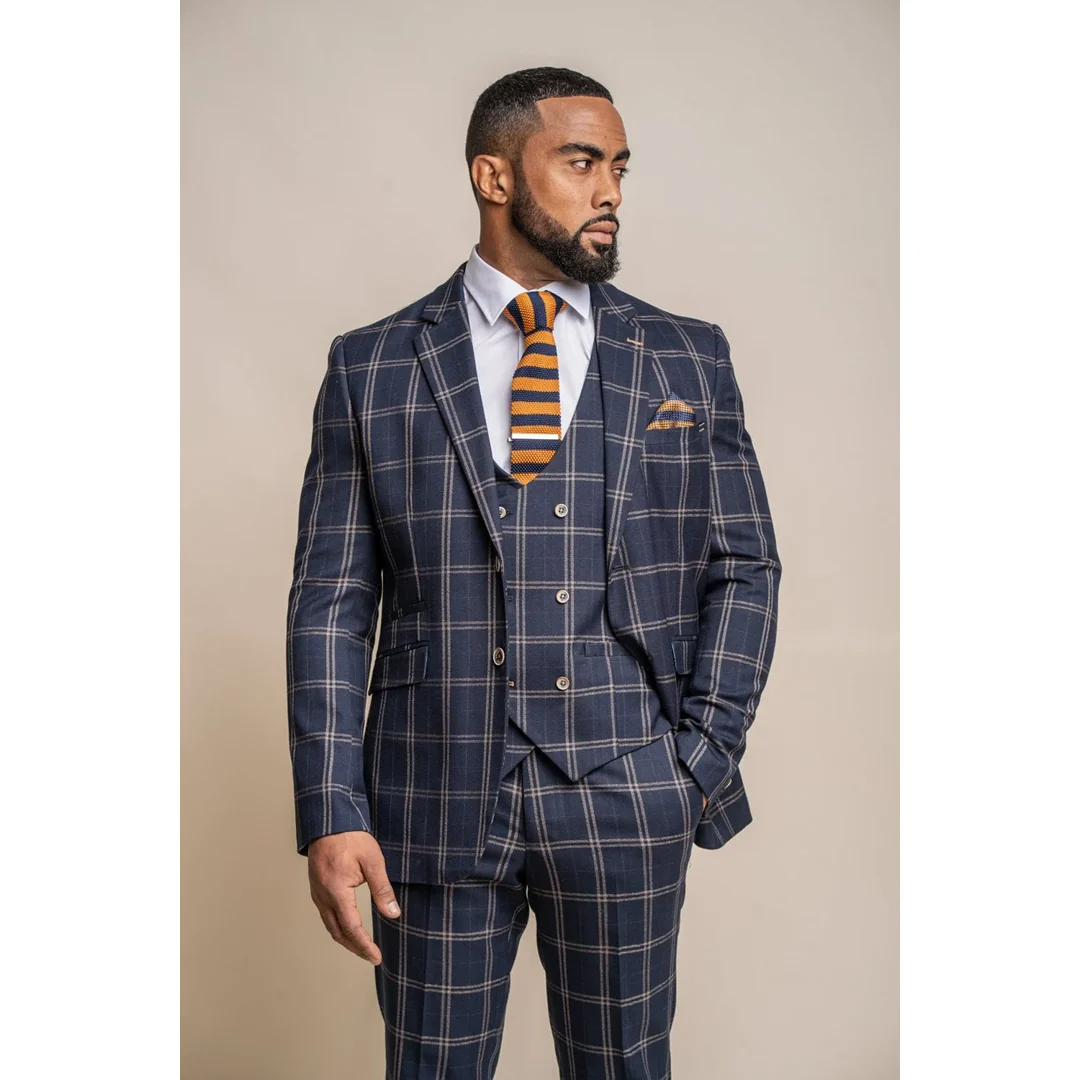 Hardy – Men’s Men’s Blue Tan Check Blazer