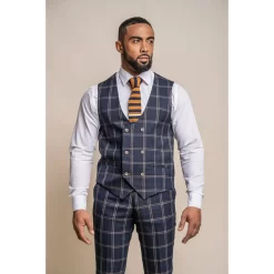 Hardy – Men’s Men’s Blue Tan Check Waistcoat