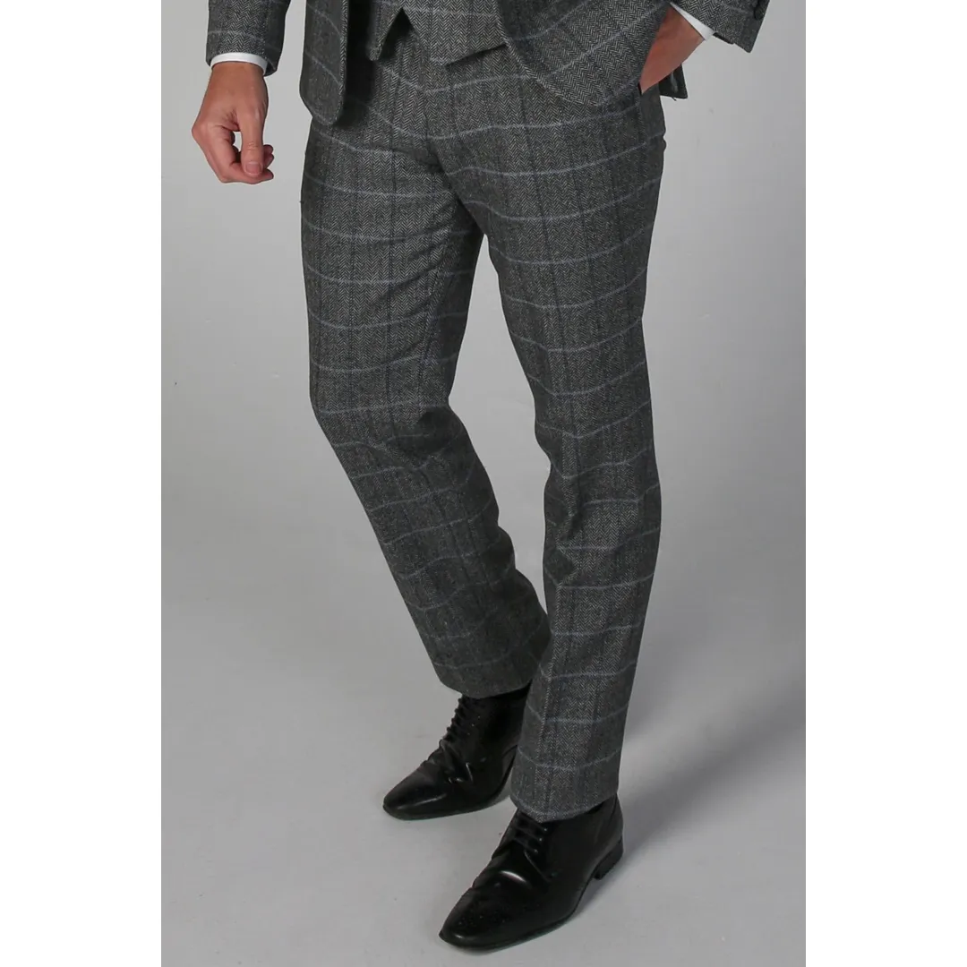 Harris – Men’s Grey Tweed Trousers