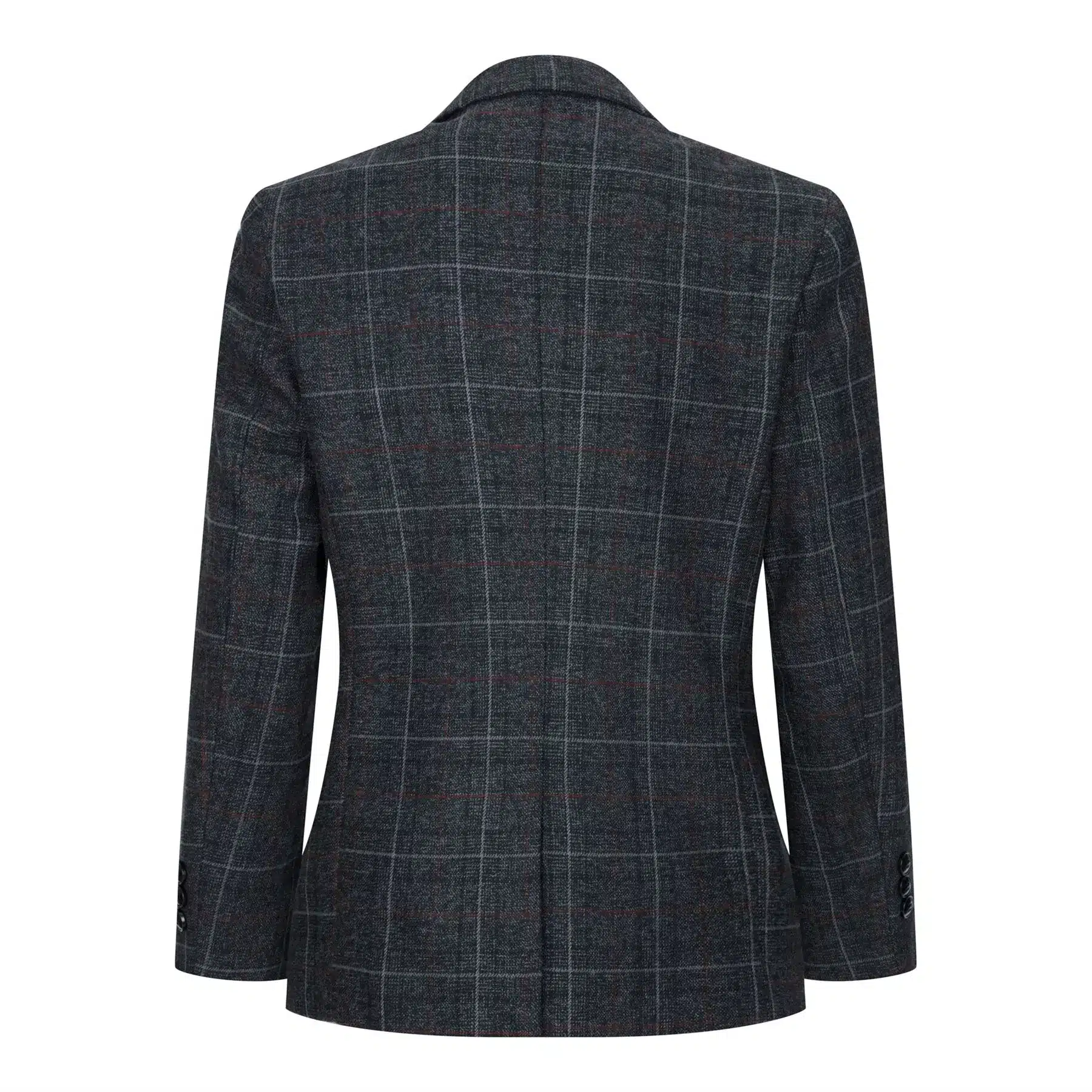 Boys Grey Black 3 Piece Tweed Suit Herringbone Wine Vintage Retro - Image 7