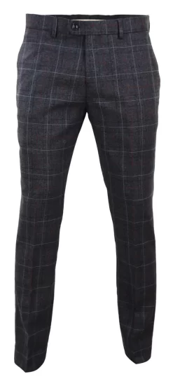 Harvey – Men’s Charcoal Check Trousers