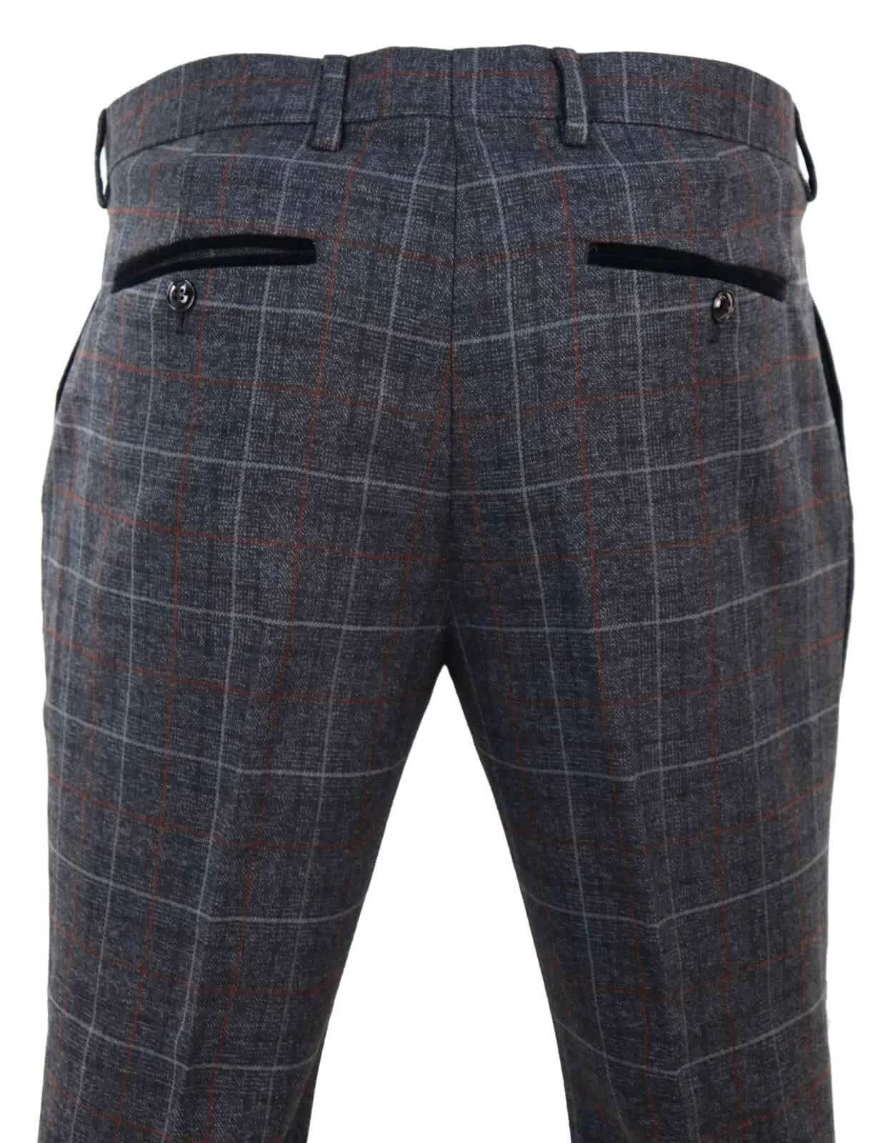 Harvey – Men’s Charcoal Check Trousers - Image 4
