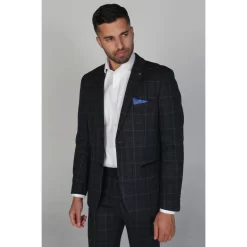 Harvey – Men’s Navy Check Blazer