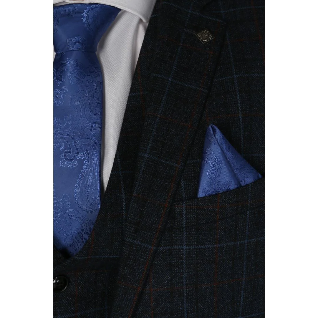 Harvey – Men’s Navy Check Blazer - Image 2