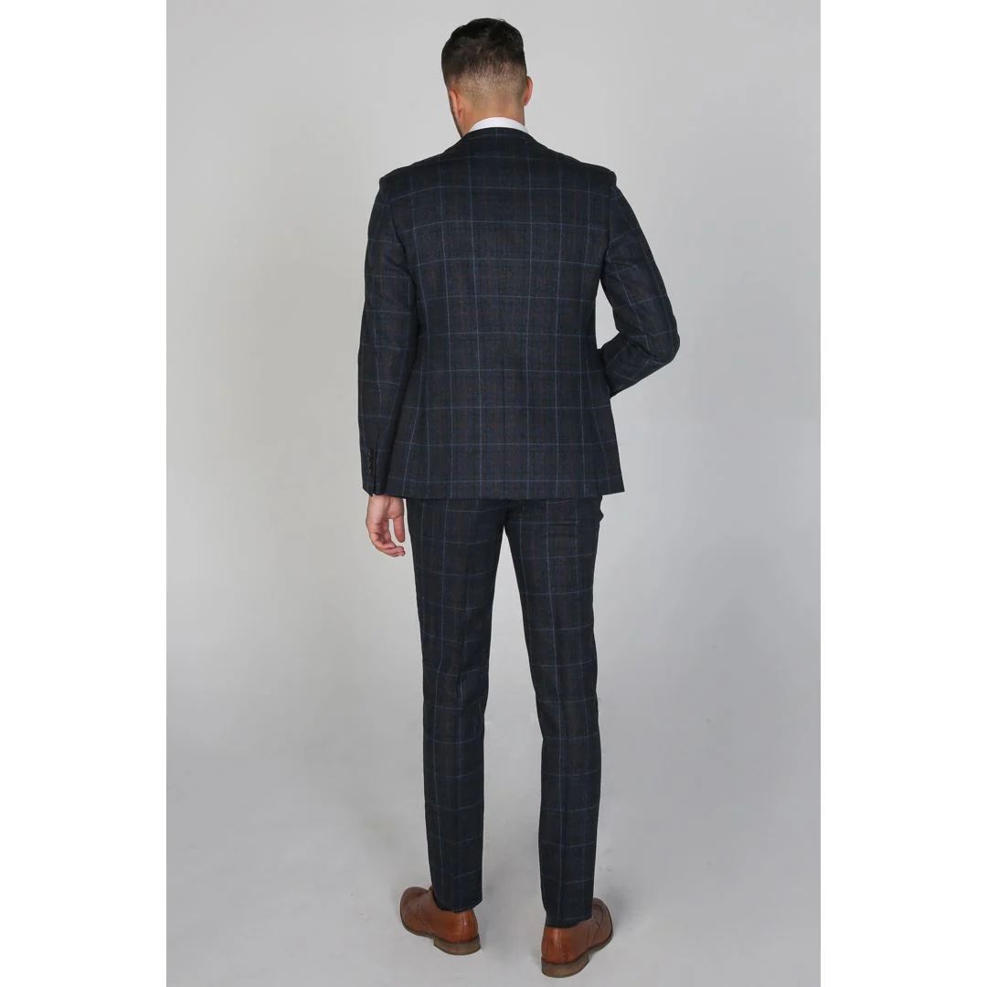 Harvey – Men’s Navy Check Blazer - Image 5