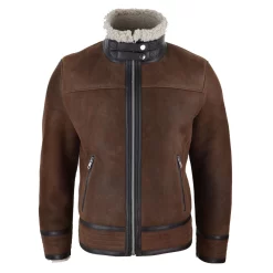 Men’s Sherling Sheepskin Zip Pilot Flying Jacket WW2