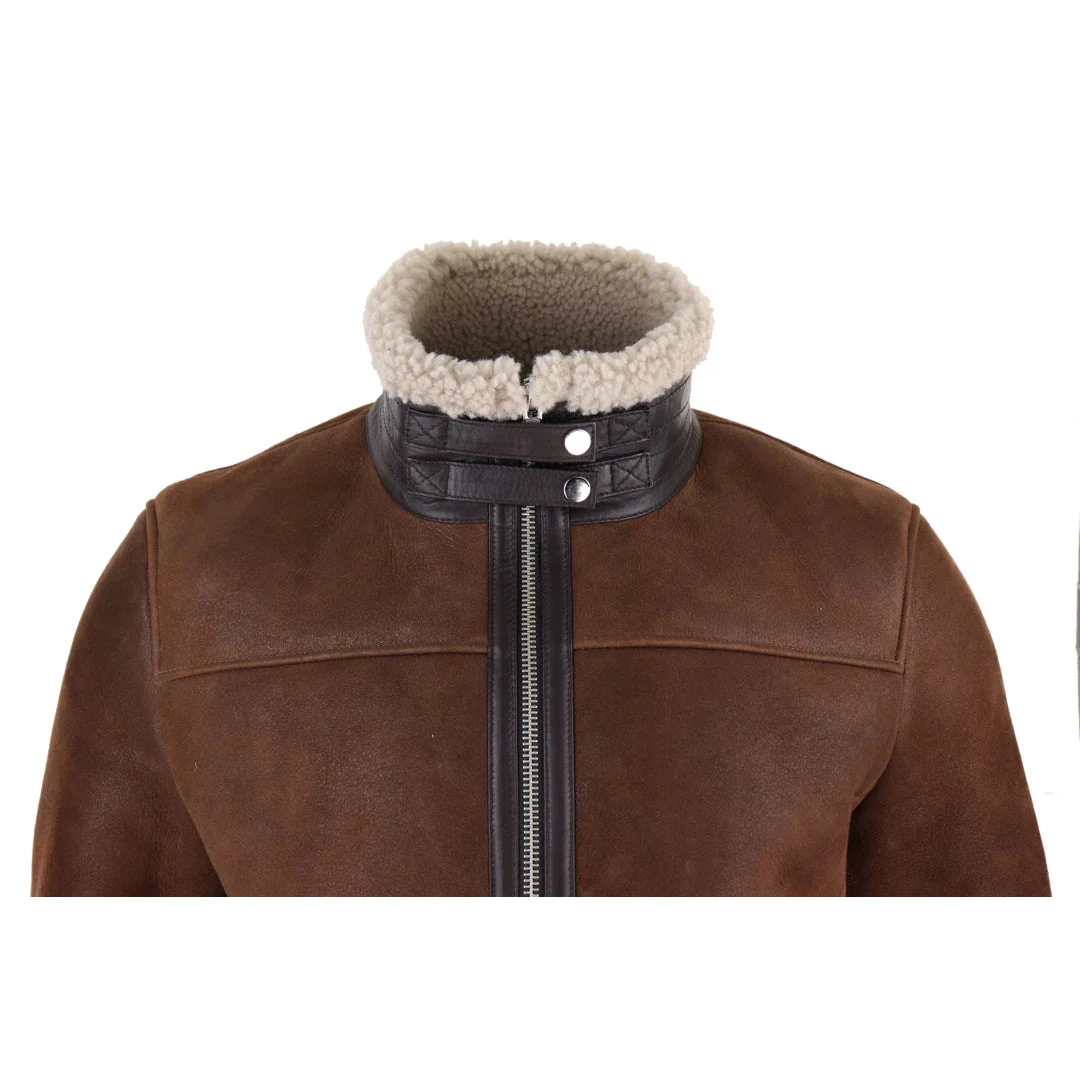 Men’s Sherling Sheepskin Zip Pilot Flying Jacket WW2 - Image 3