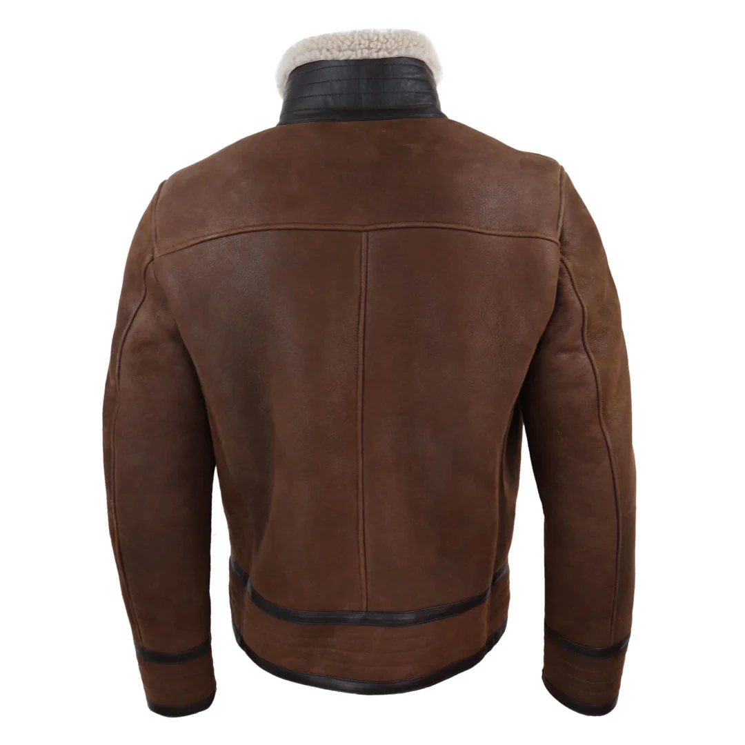 Men’s Sherling Sheepskin Zip Pilot Flying Jacket WW2 - Image 5