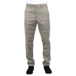 Hode – Men’s Brown Checked Formal Trousers