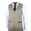Hode – Men’s Brown Checked Tailored Fit Waistcoat