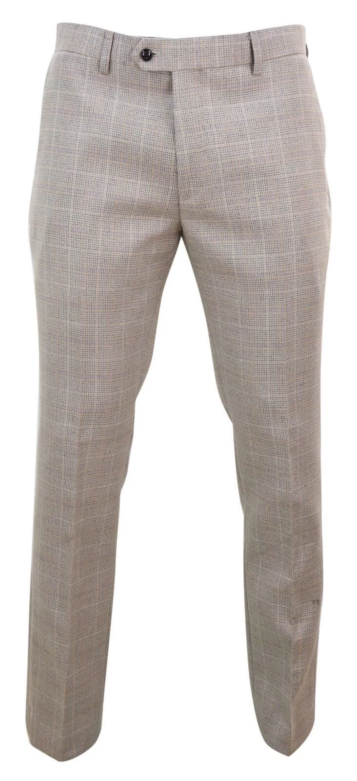 Holland – Men’s Beige Check Trousers - Image 2