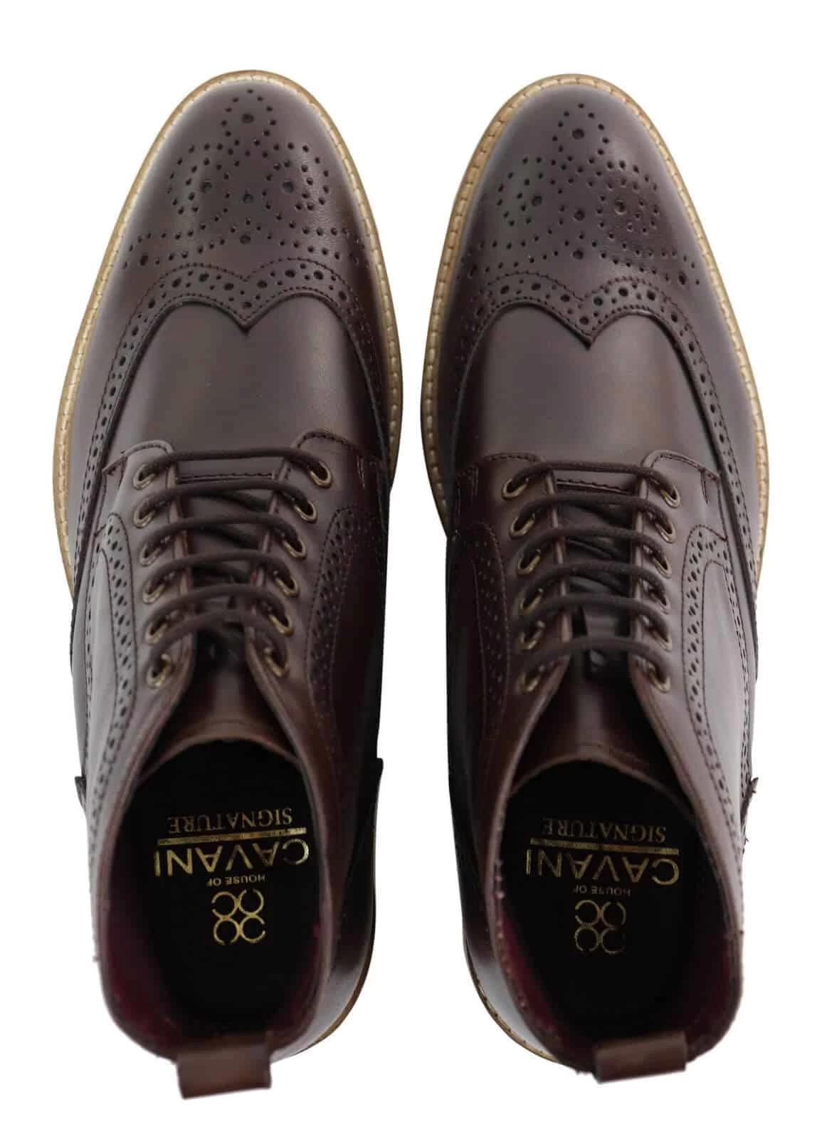 Mens Brogue Ankle Boots Brown - Image 4
