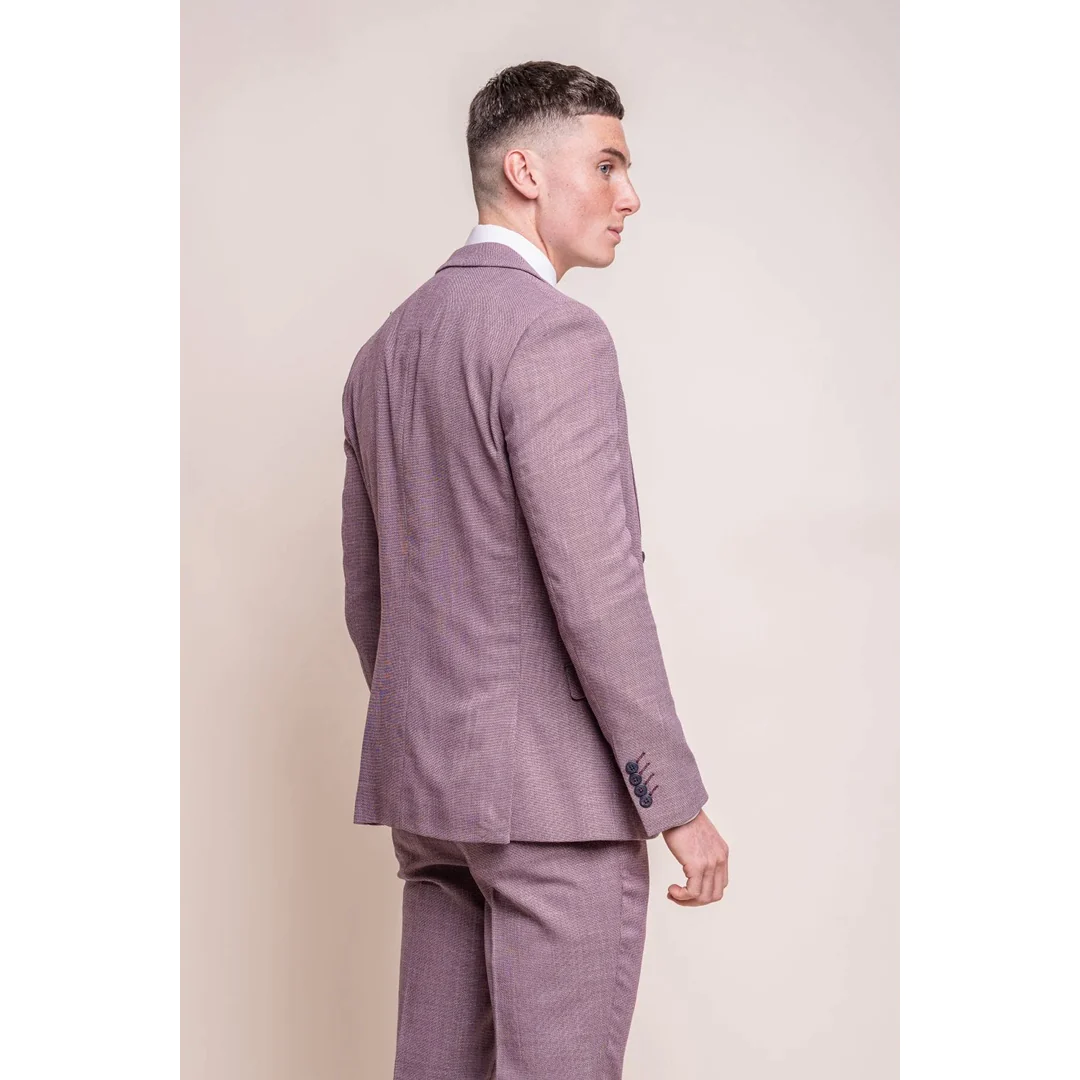 Mens Blush Pink Summer Linen Suit - Image 5