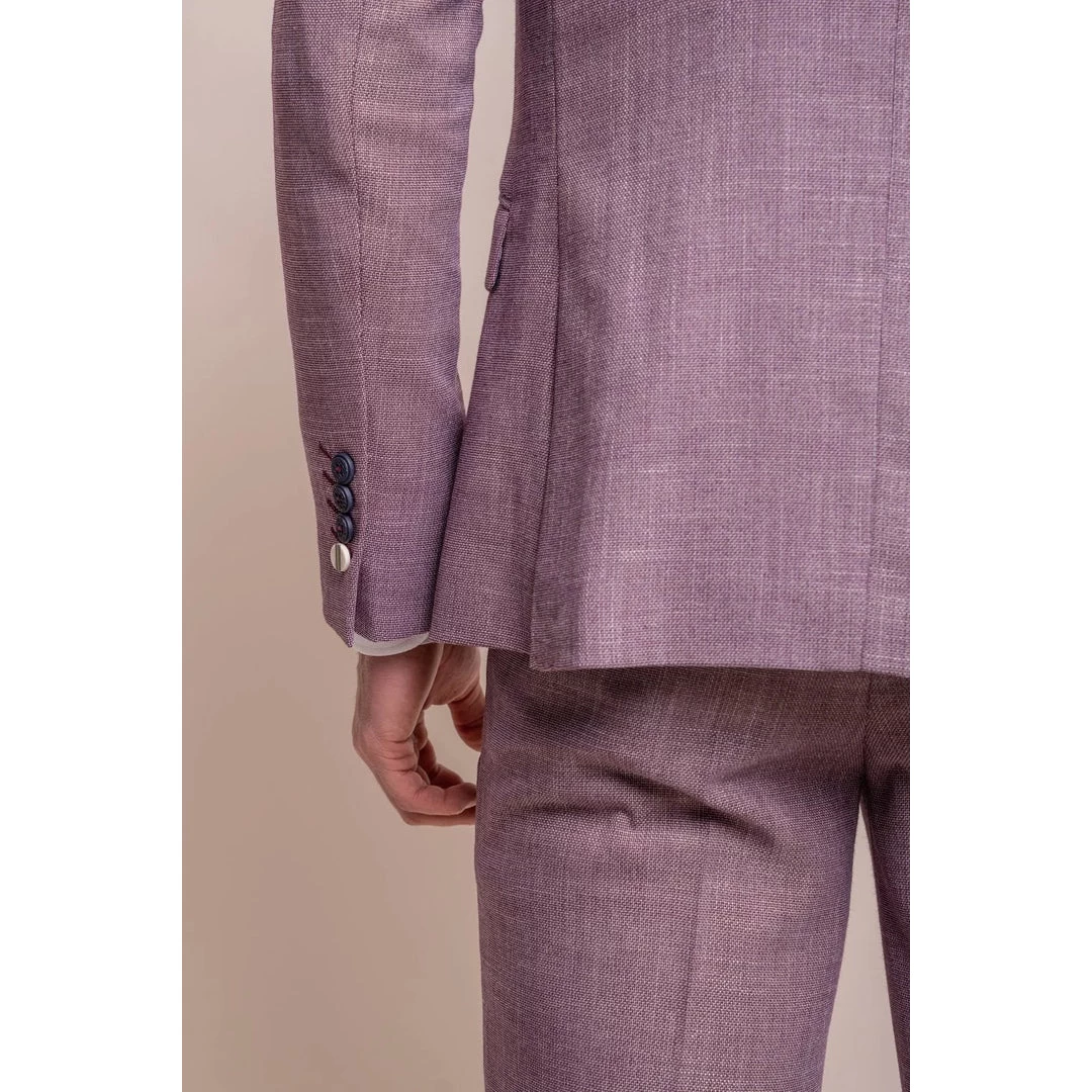 Mens Blush Pink Summer Linen Suit - Image 4