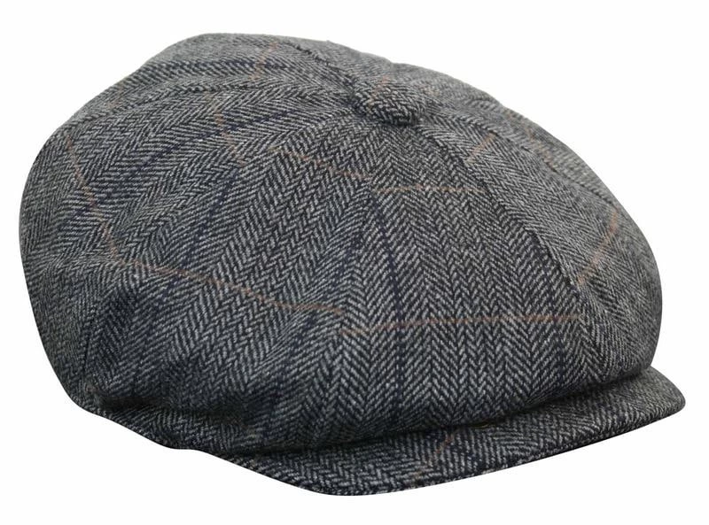 Mens Tweed Check Peaky Blinders Cap - Image 7