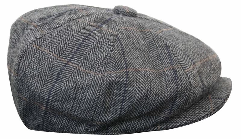Mens Tweed Check Peaky Blinders Cap - Image 8