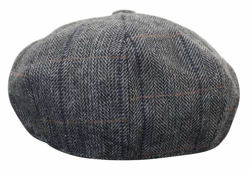 Mens Tweed Check Peaky Blinders Cap - Image 9