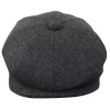 HT6316 – Mens Herringbone Tweed Peaky Blinders Hat