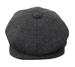 HT6316 – Mens Herringbone Tweed Peaky Blinders Hat