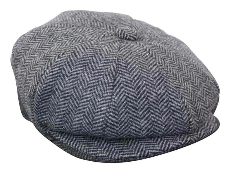 HT6316 – Mens Herringbone Tweed Peaky Blinders Hat - Image 8