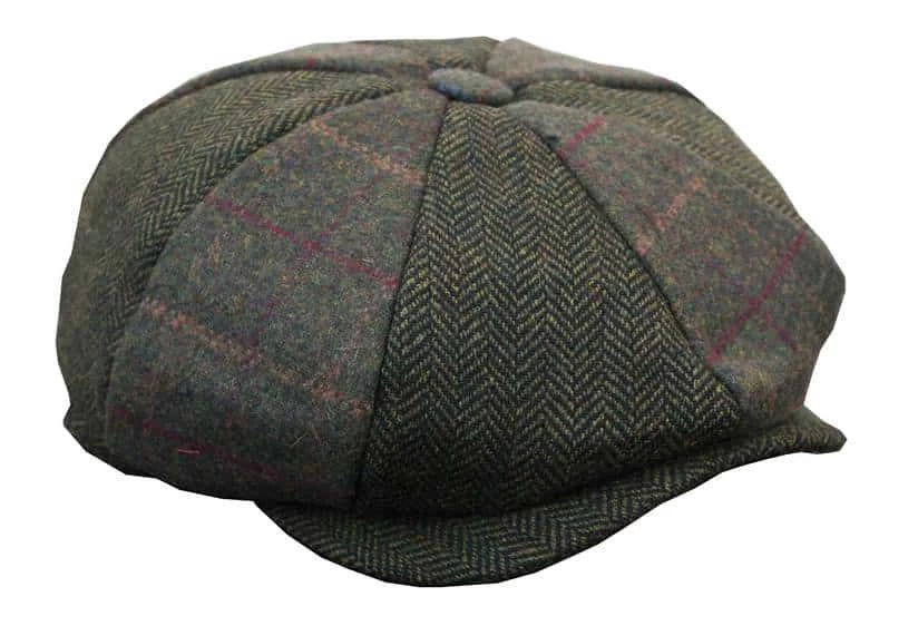 HT6325 β Mens Check Herringbone Tweed Mix Newsboy 8 Panel Hat - Image 11