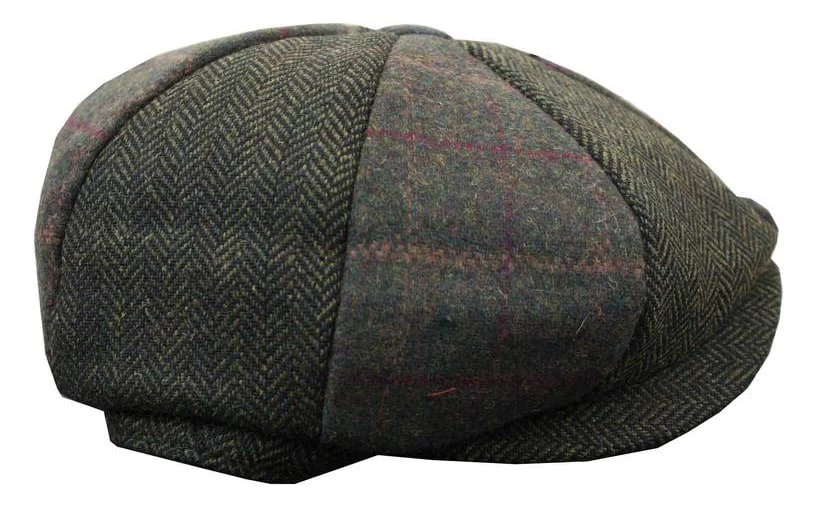 HT6325 β Mens Check Herringbone Tweed Mix Newsboy 8 Panel Hat - Image 12