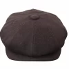 HT6363 – Mens Vintage Tweed Newsboy Peaky Blinders Cap – Brown/Wine