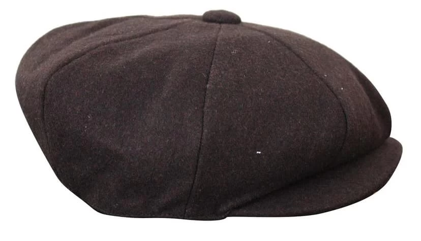 HT6363 – Mens Vintage Tweed Newsboy Peaky Blinders Cap – Brown/Wine - Image 2