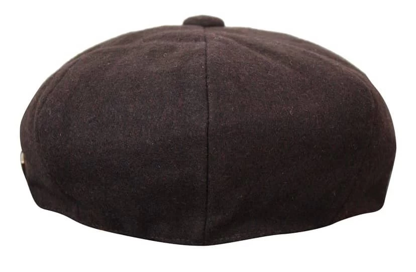 HT6363 – Mens Vintage Tweed Newsboy Peaky Blinders Cap – Brown/Wine - Image 4