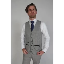 Hugo – Men’s Check Grey Waistcoat