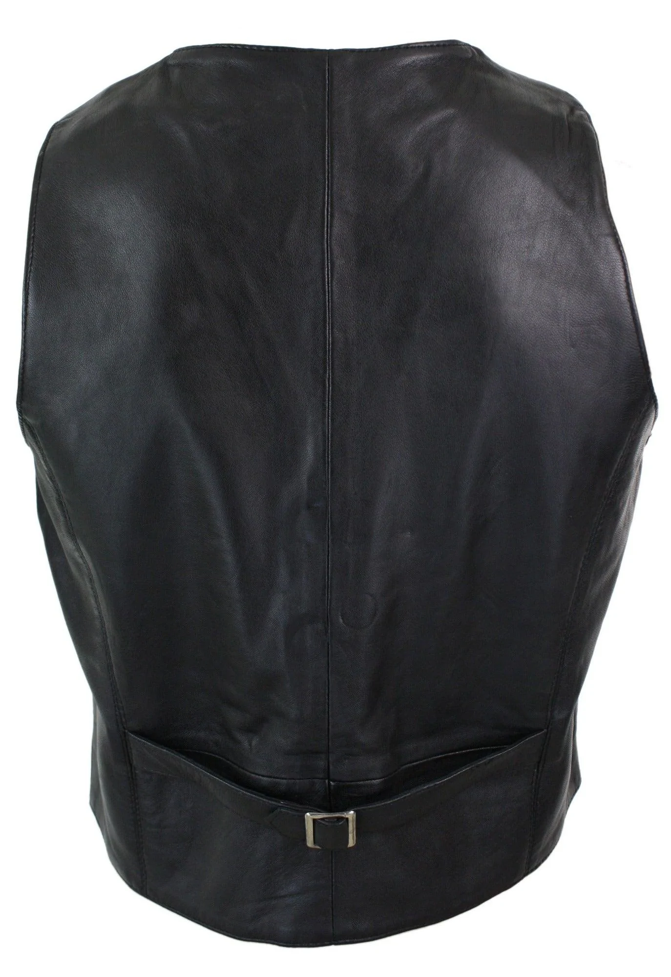Infinity 153 Napa β Mens Real Leather Gilet Waistcoat Classic Vintage Retro Black - Image 4