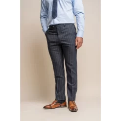 Invincible – Men’s Navy Blue Pinstripe Trousers