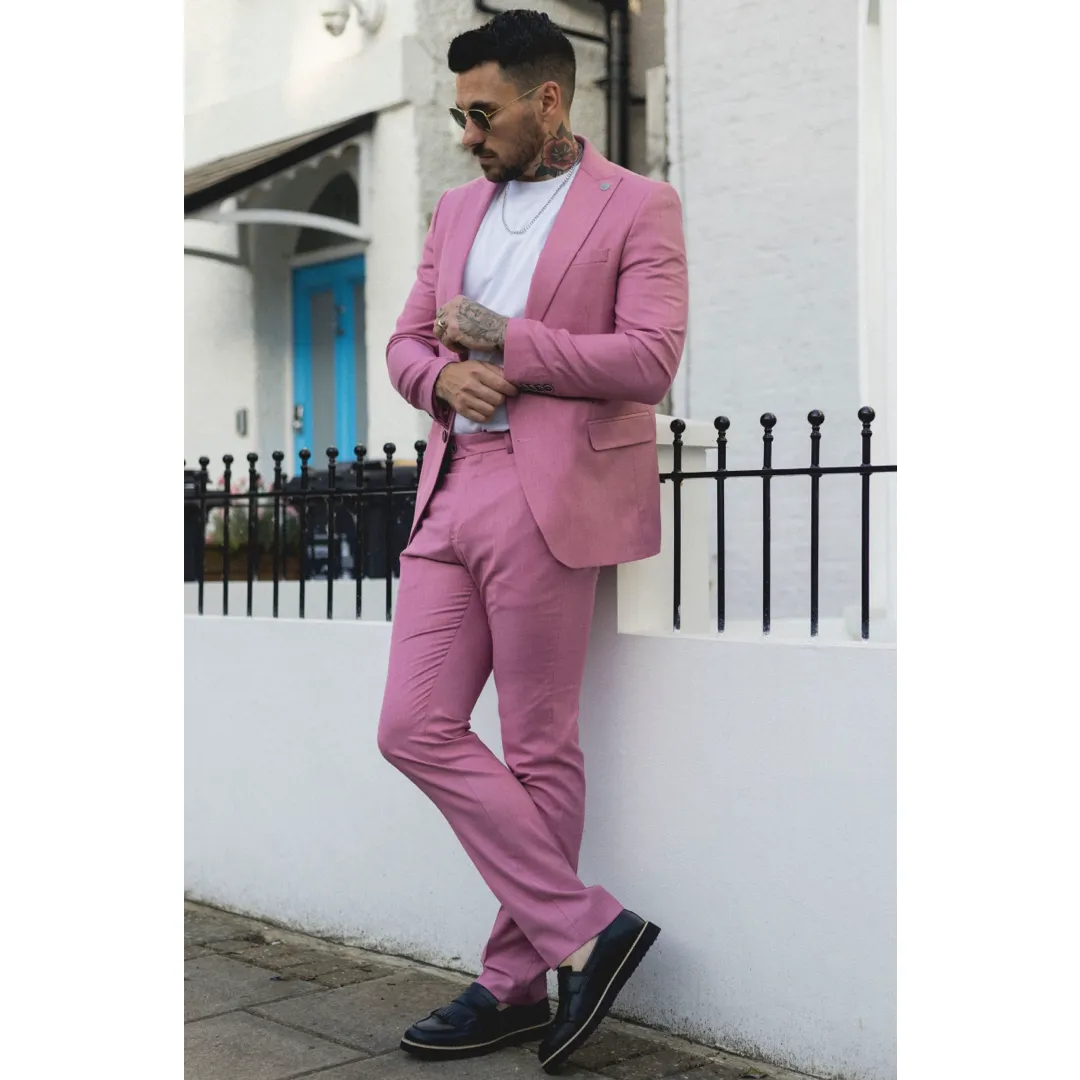 James Men’s 3-Piece Pink Tailored Fit Suit - Image 2