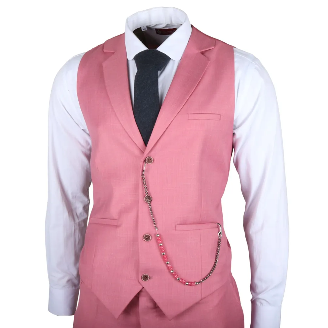 James Men’s 3-Piece Pink Tailored Fit Suit - Image 4