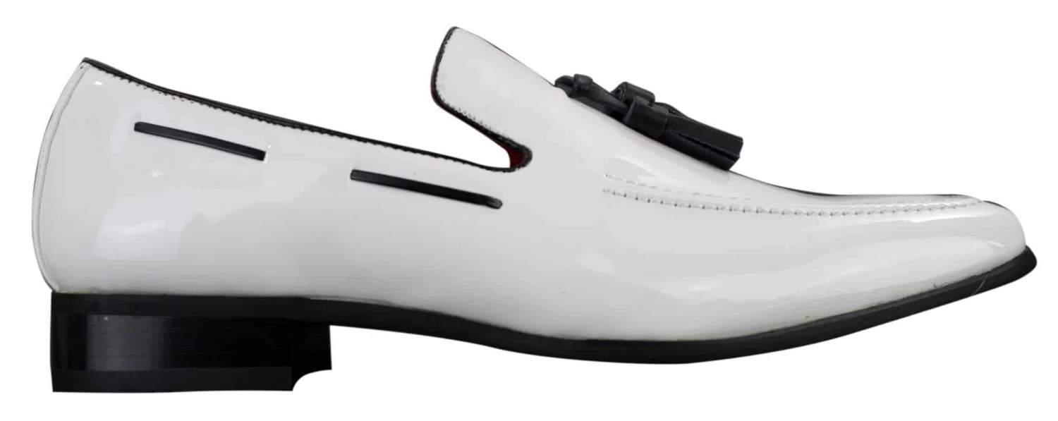 Mens Slip On Patent Shiny Tassle Driving Loafers Shoes Leather Smart Casual - Image 2