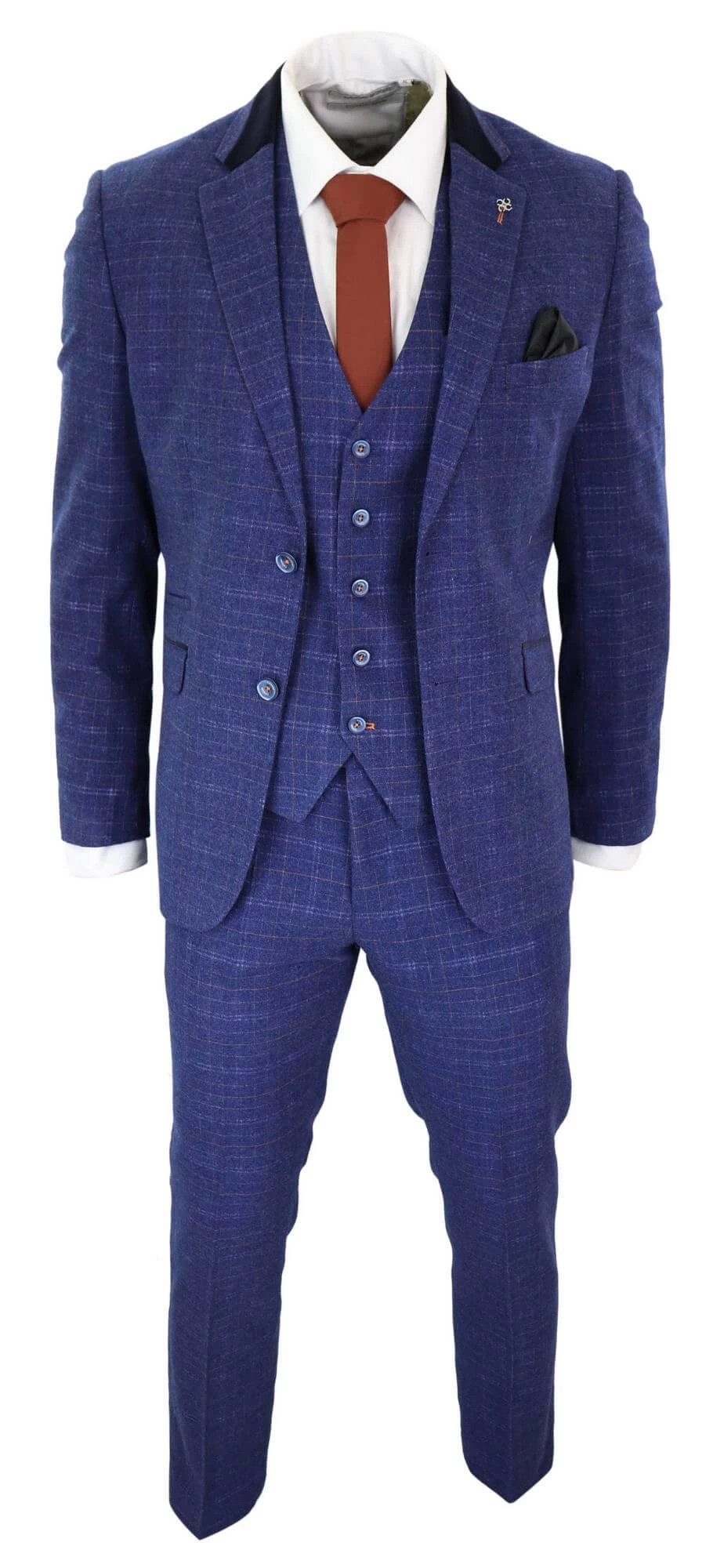 Cavani Kaiser – Men’s Blue Tweed Check Suit - Image 5
