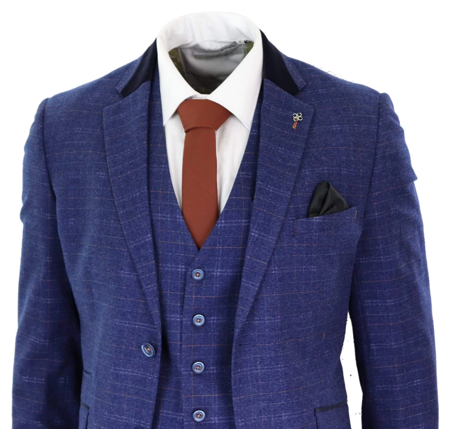 Cavani Kaiser – Men’s Blue Tweed Check Suit - Image 4