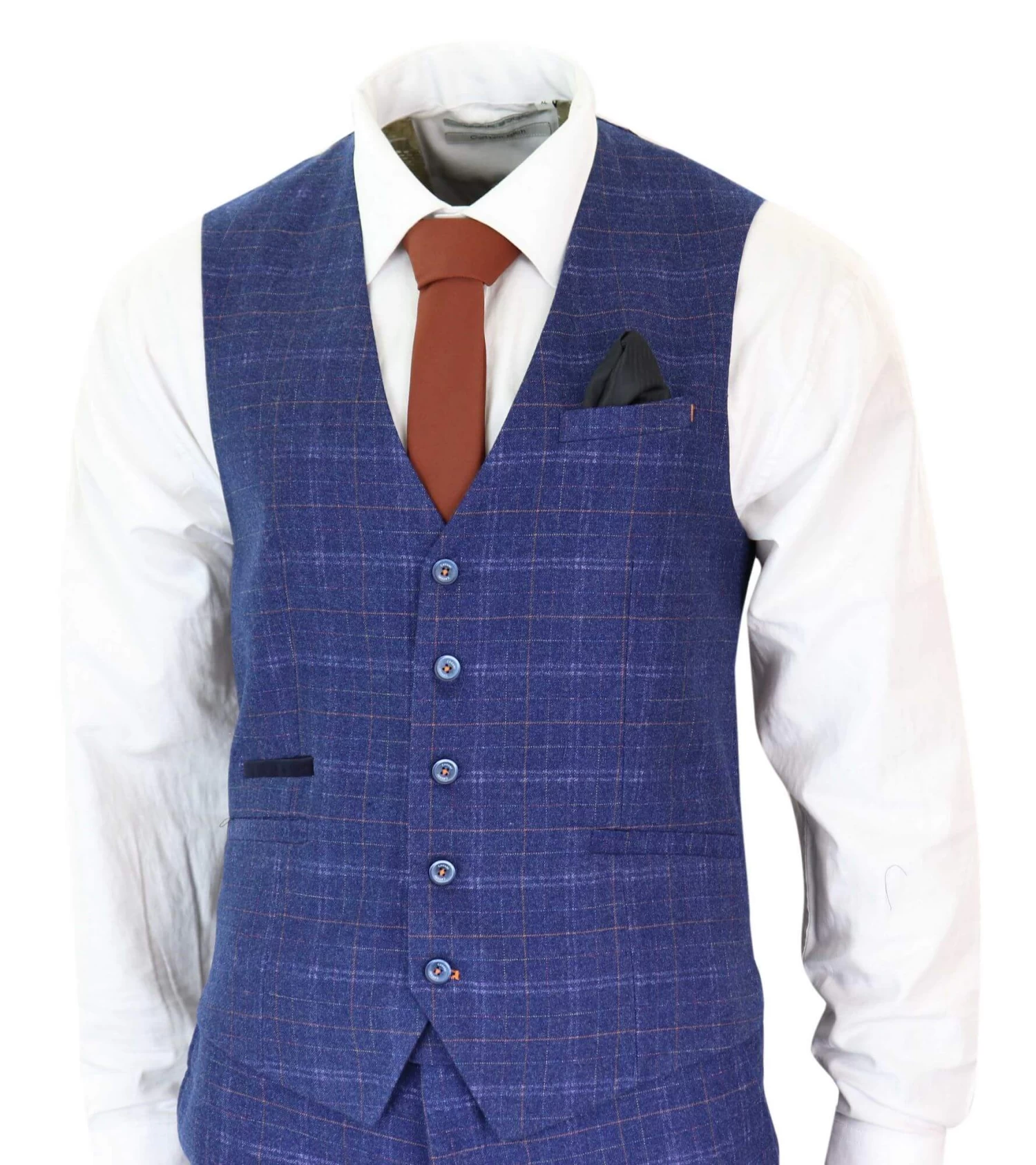 Cavani Kaiser – Men’s Blue Tweed Check Suit - Image 6