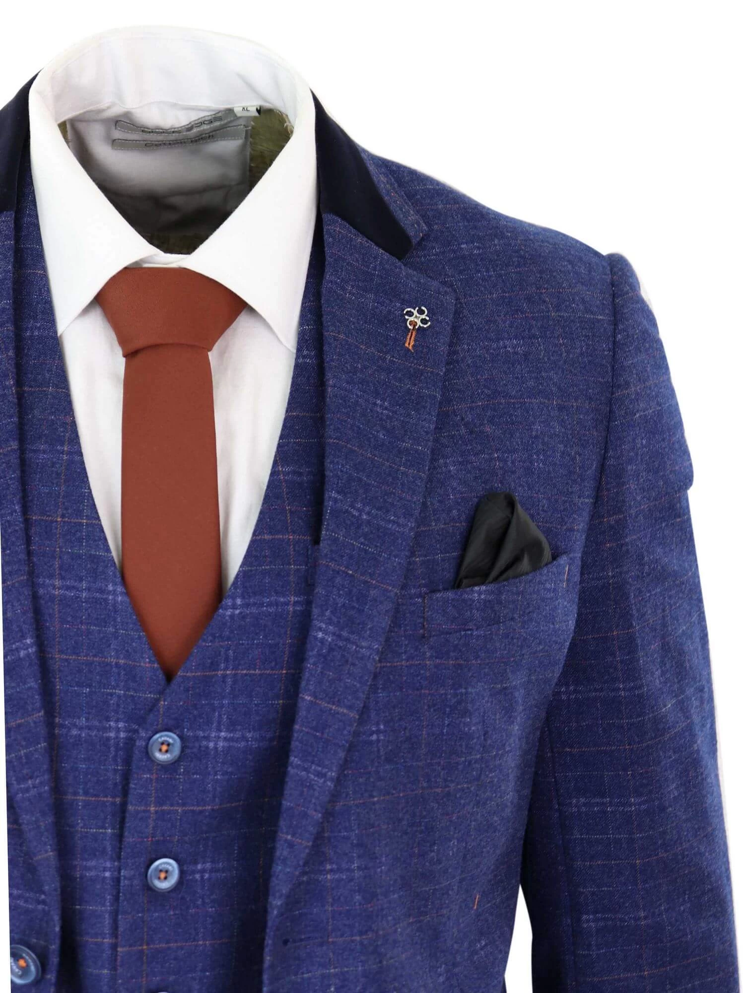 Cavani Kaiser – Men’s Blue Tweed Check Suit - Image 2