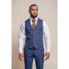 Kaiser – Men’s Men’s Tweed Check Blue Waistcoat