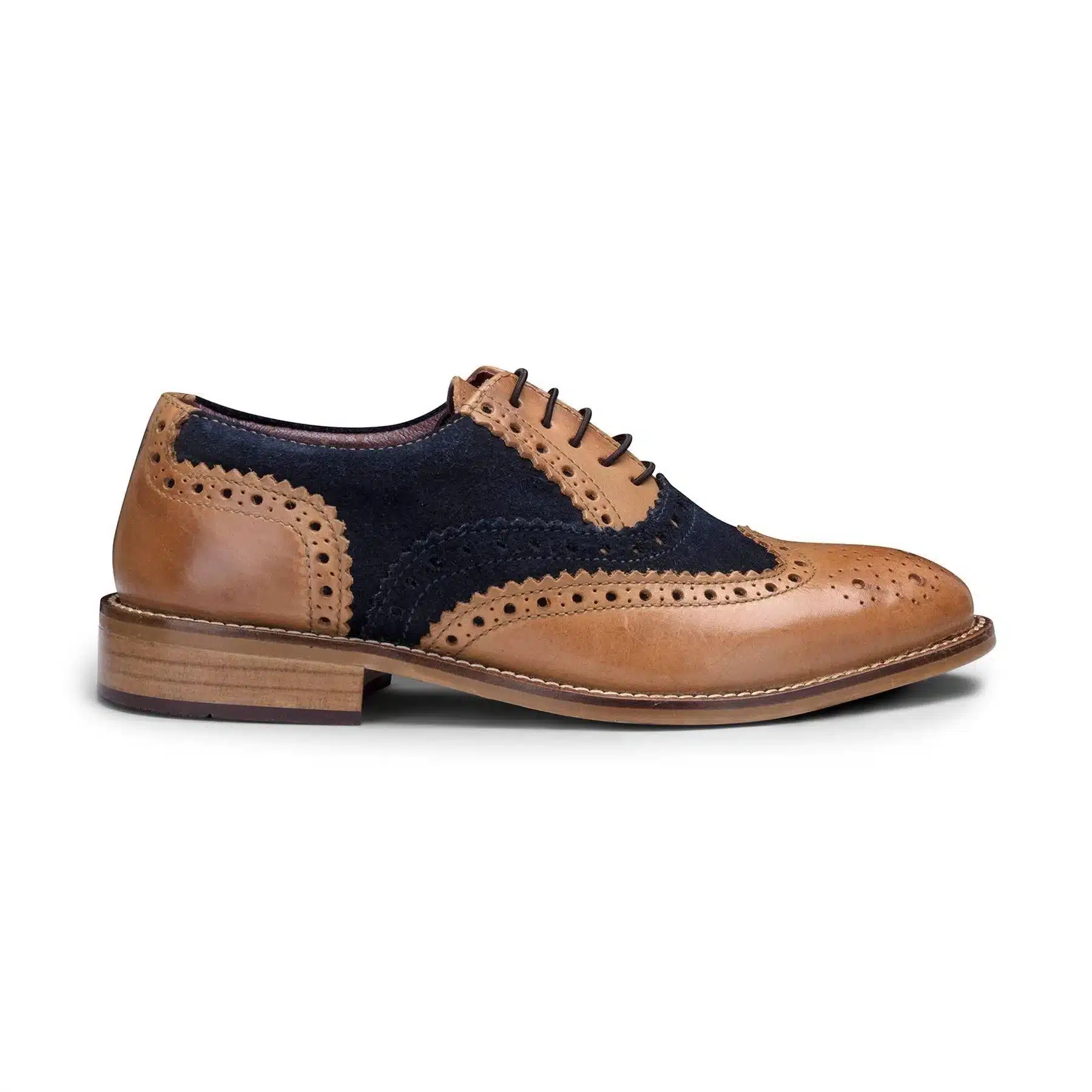 Kids Real Leather Brogues Laced Smart Formal Vintage Classic Peaky - Image 6
