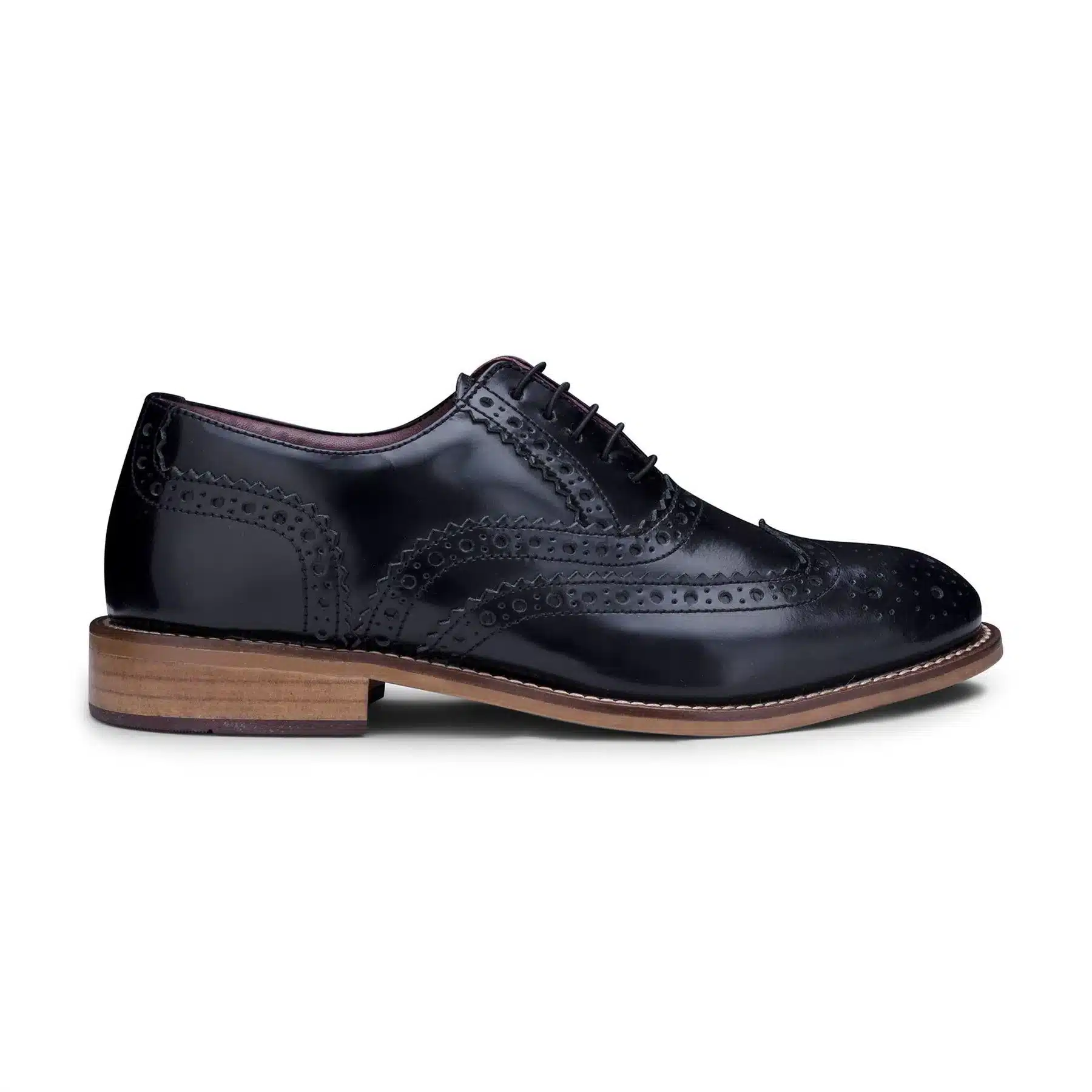 Kids Childrens Boys Real Leather Brogues Laced Smart Formal Vintage Classic Peaky - Image 6