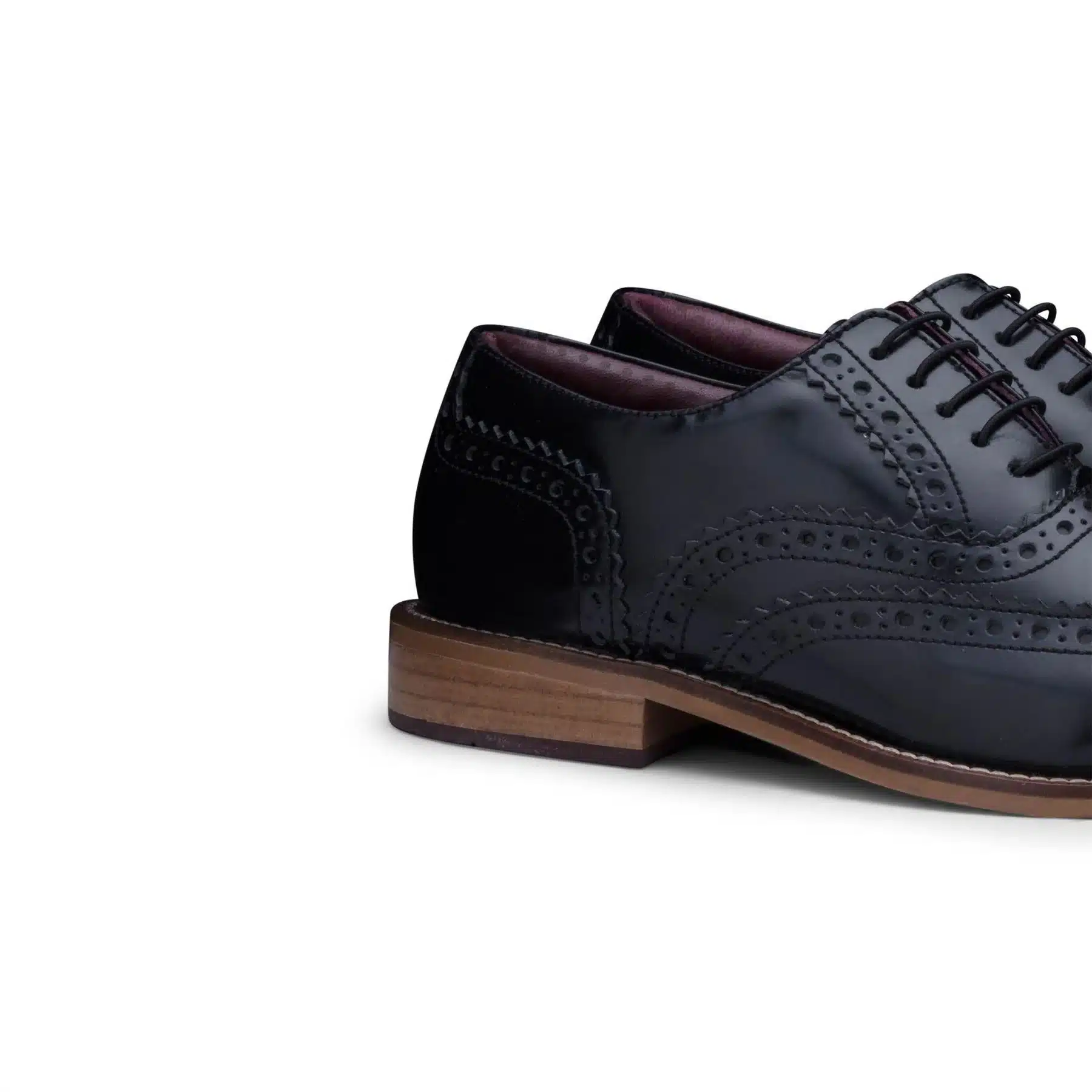 Kids Childrens Boys Real Leather Brogues Laced Smart Formal Vintage Classic Peaky - Image 2