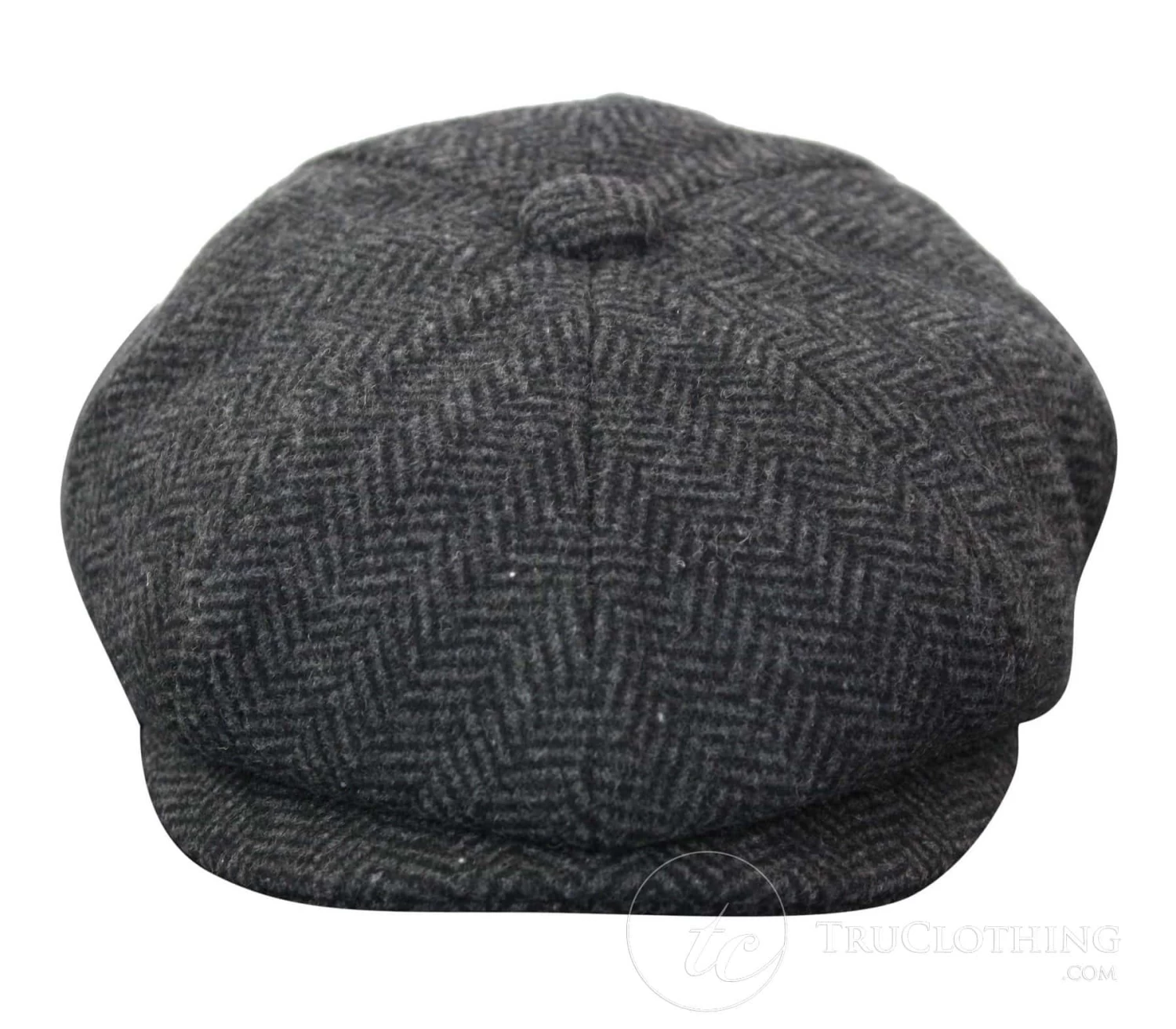 Kids Peaky Blinders Newsboy Tweed Herringbone 8 Panel Hat - Image 2