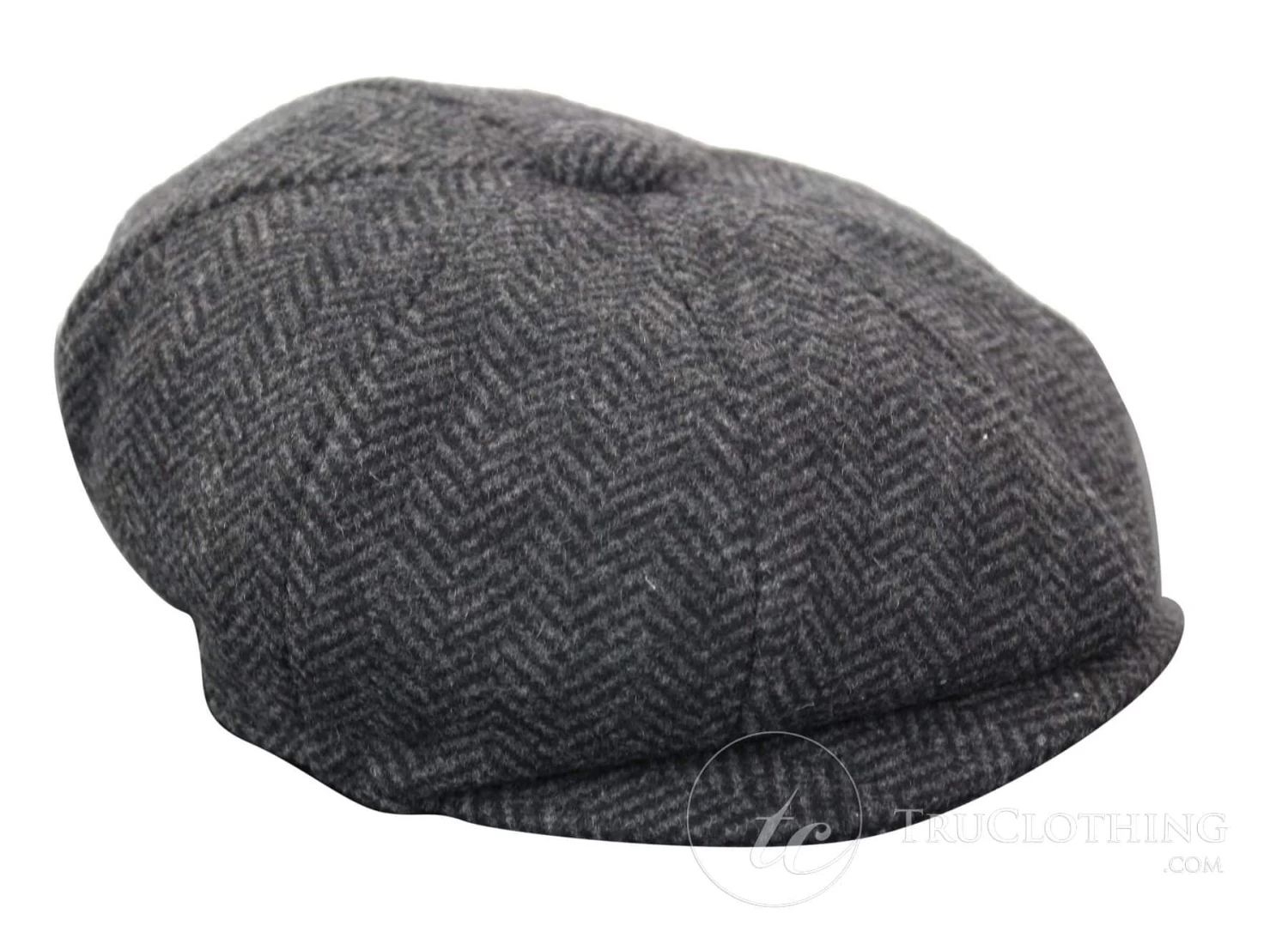 Kids Peaky Blinders Newsboy Tweed Herringbone 8 Panel Hat - Image 4