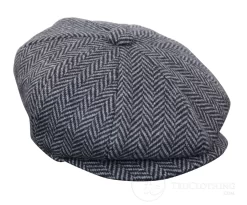 Kids Peaky Blinders Newsboy Tweed Herringbone 8 Panel Hat