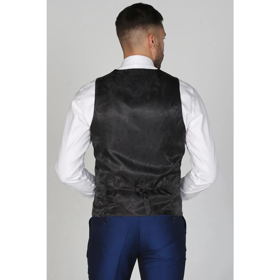 Kingsley – Men’s Plain Blue Waistcoat - Image 2